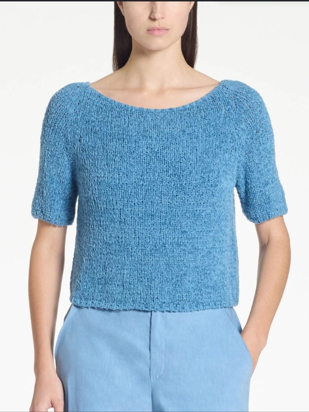 Sarah Pacini Textured Short Sleeve Knit